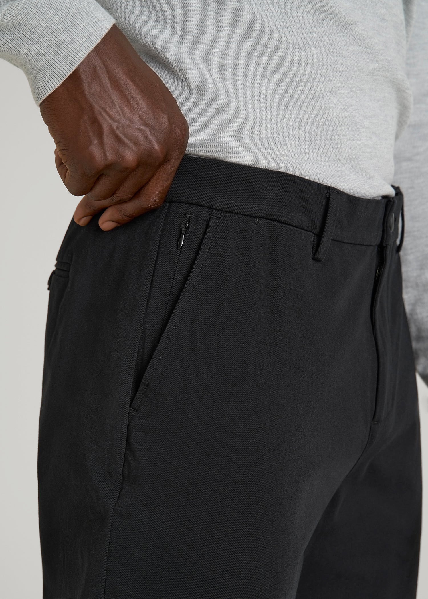4 Way Stretch Commuter RELAXED Chino Pants for Tall Men in Black