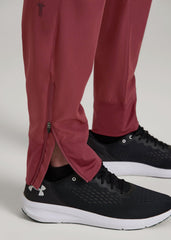 Featherweight Perforated Training Joggers for Tall Men in Oxblood Red