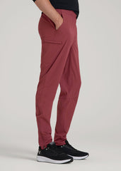 Featherweight Perforated Training Joggers for Tall Men in Oxblood Red