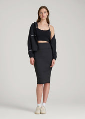 Balance Slim Fit High Rise Skirt for Tall Women in Black