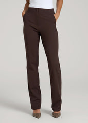 Freedom Flex Slim Straight Leg Dress Pants for Tall Women in Espresso