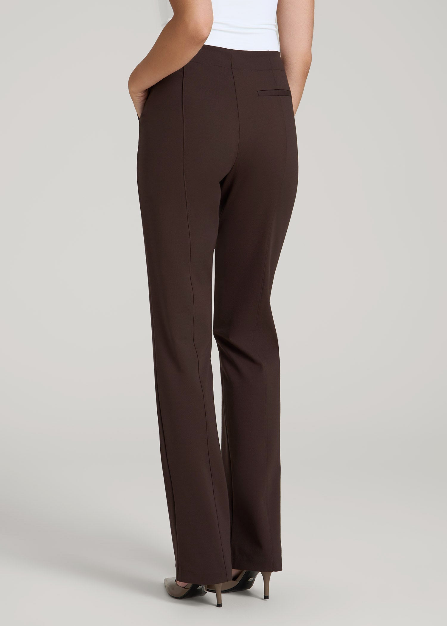 Freedom Flex Slim Straight Leg Dress Pants for Tall Women in Espresso