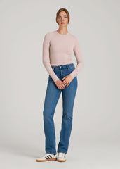 FITTED Ribbed Long Sleeve Tee for Tall Women in Desert Rose