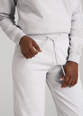 A.T. Basics Athletic Joggers for Tall Women in Heather Cloud White