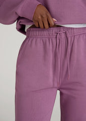 Garment Dyed Joggers for Tall Women in Washed Argyle Purple