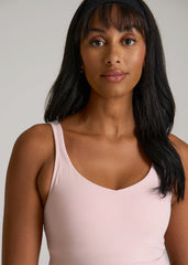 Balance Tank Top for Tall Women in Hush Pink