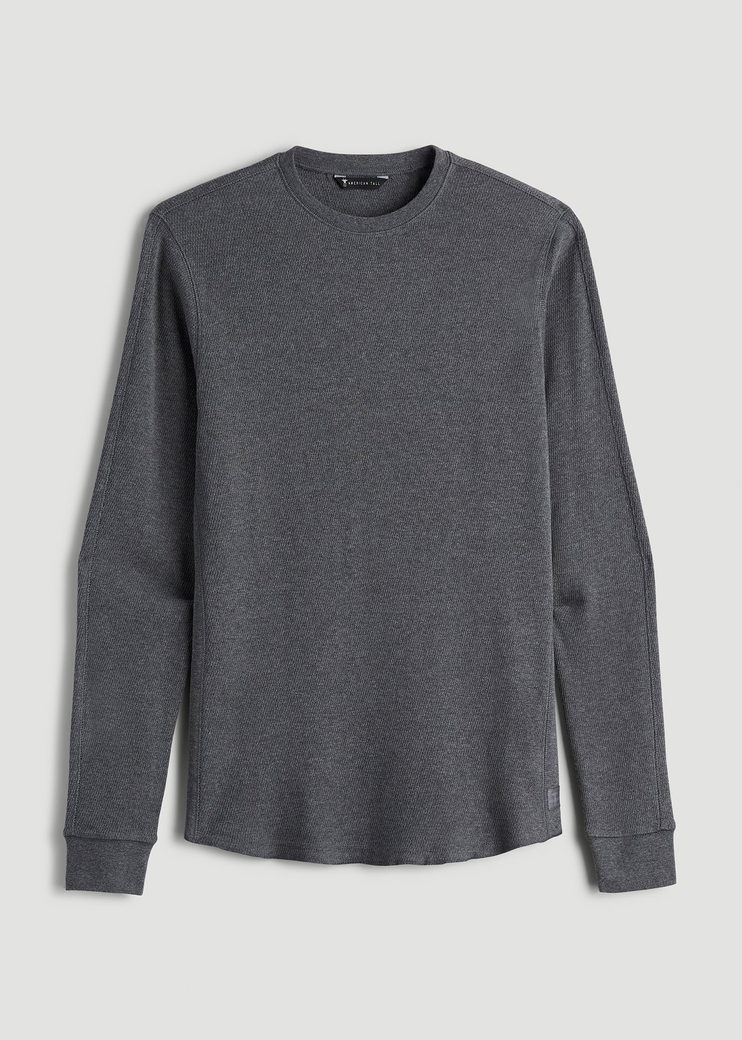 Double Honeycomb Thermal Crewneck for Tall Men in Charcoal Mix