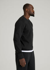 Core Motion Fleece Crewneck for Tall Men in Black