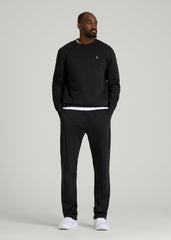 Core Motion Fleece Crewneck for Tall Men in Black