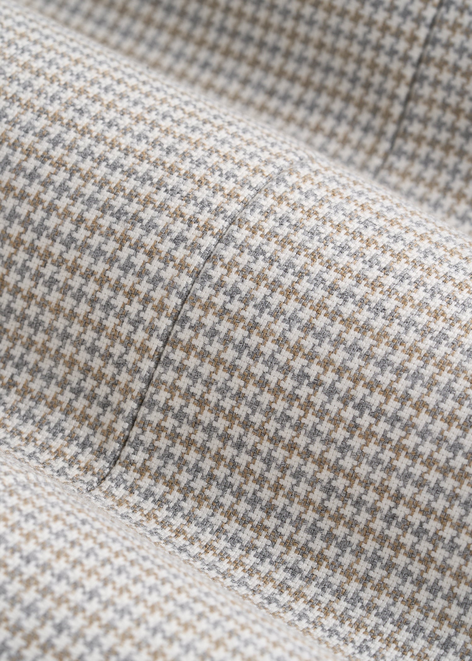 Core Blazer for Tall Men in Beige and Grey Houndstooth