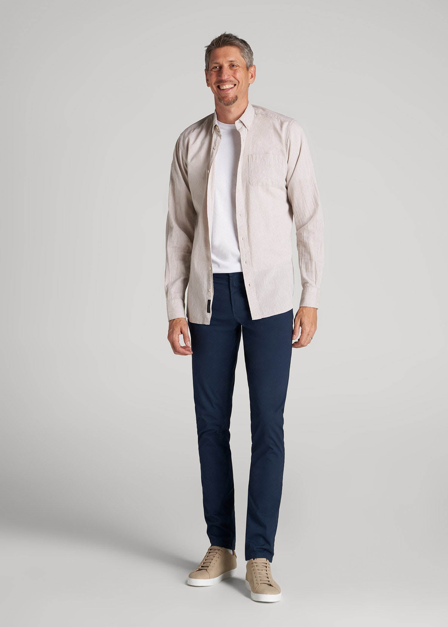 Carman TAPERED Fit Five Pocket Pants for Tall Men in Marine Navy