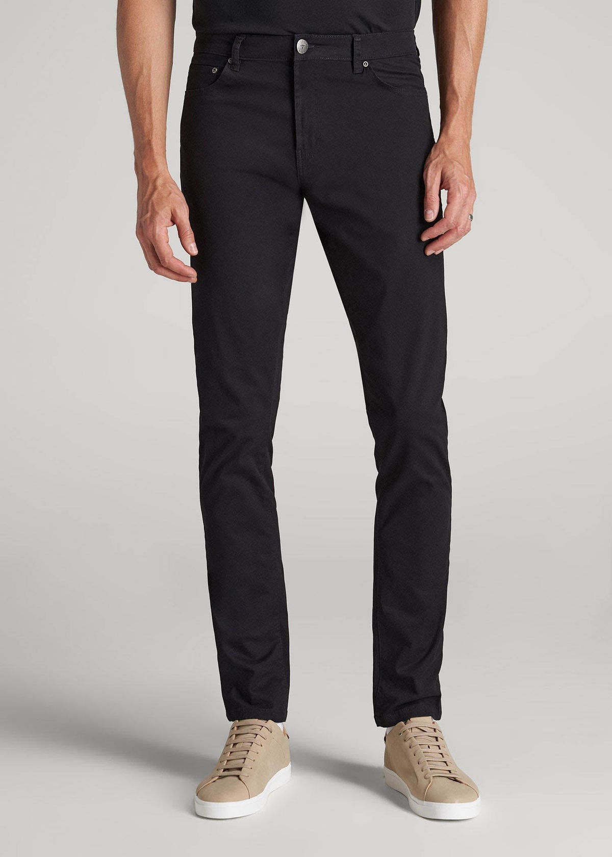 Carman TAPERED Fit Five Pocket Pants for Tall Men in Black