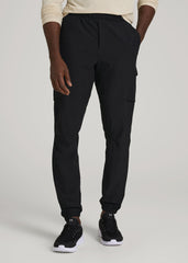 Featherweight Cargo Training Jogger for Tall Men in Black