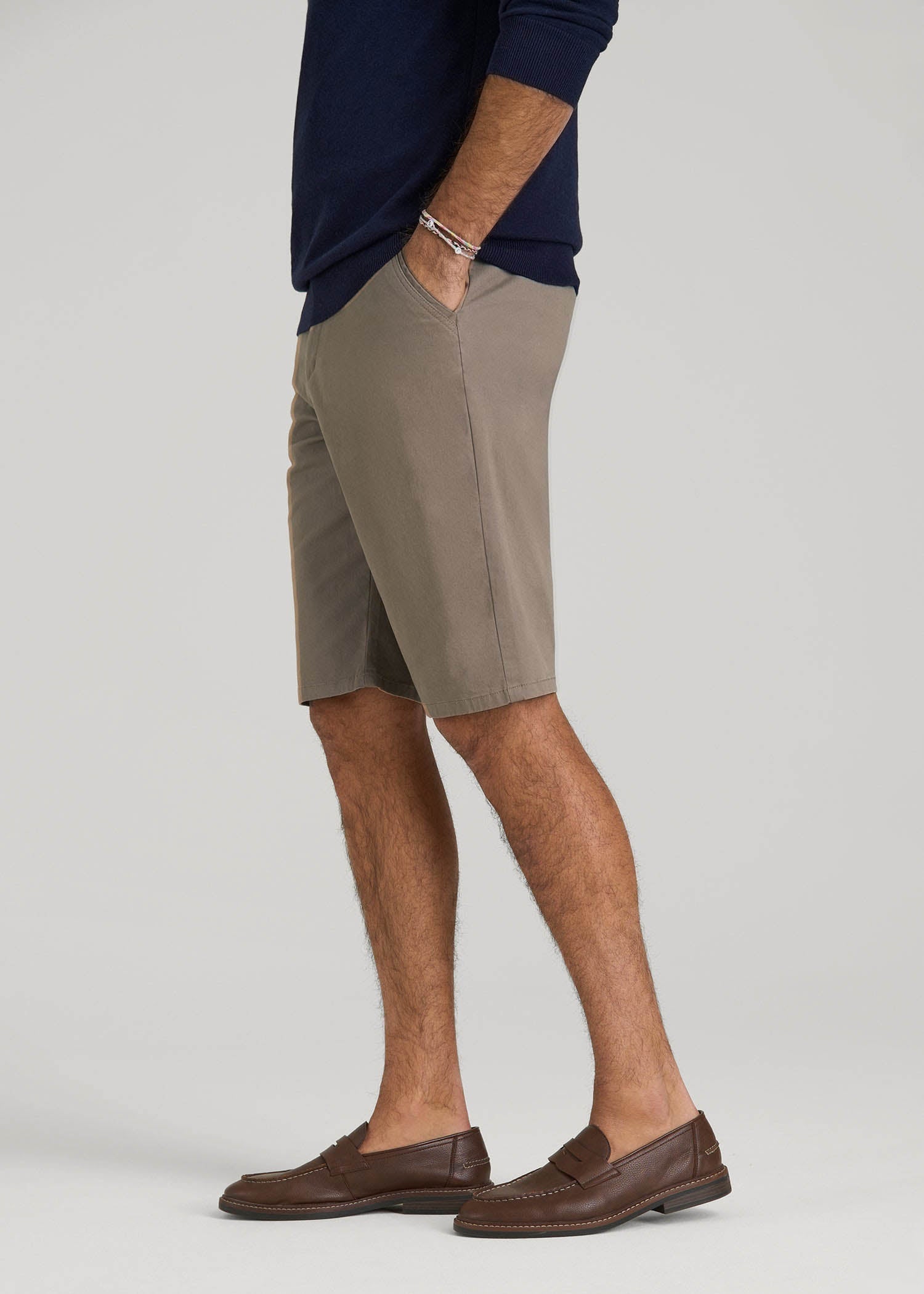 Chino Shorts for Tall Men in Dark Sand