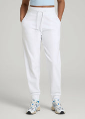 A.T. Basics Athletic Joggers for Tall Women in Optic White