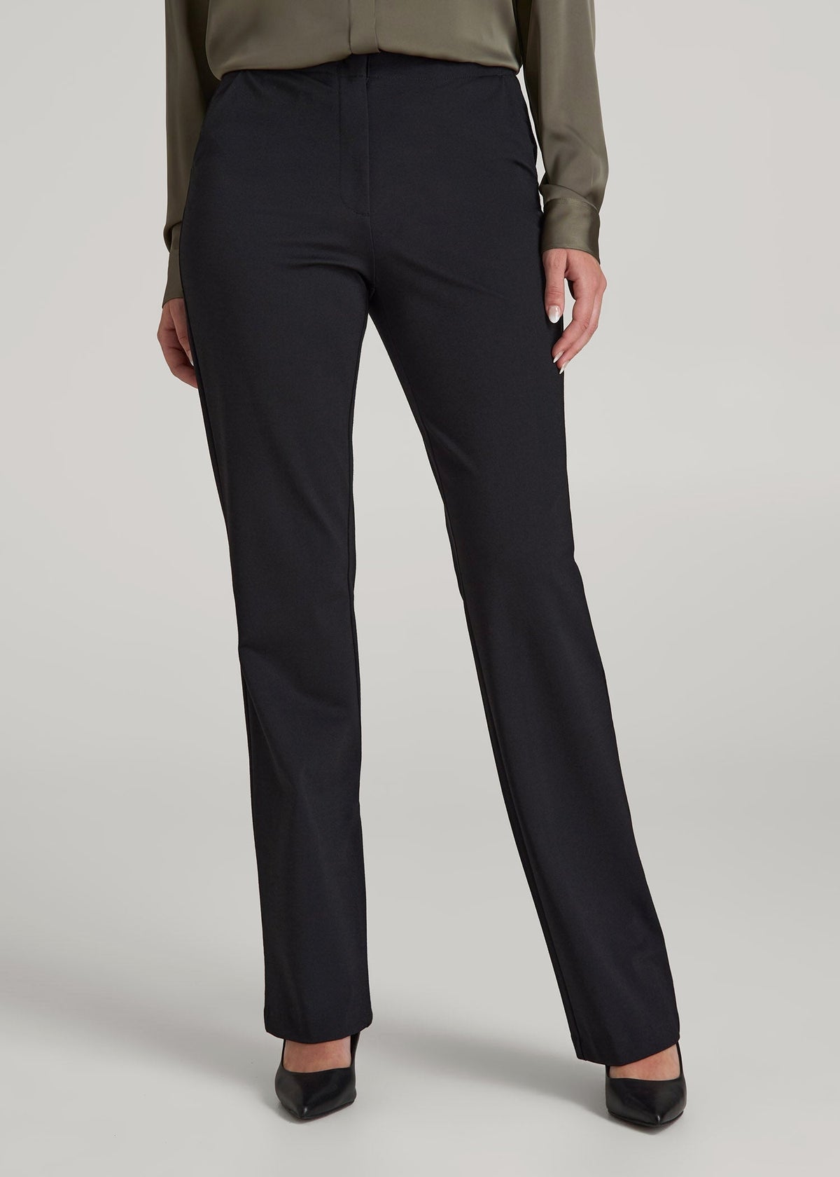 Freedom Flex Straight Leg Dress Pants for Tall Women in Black