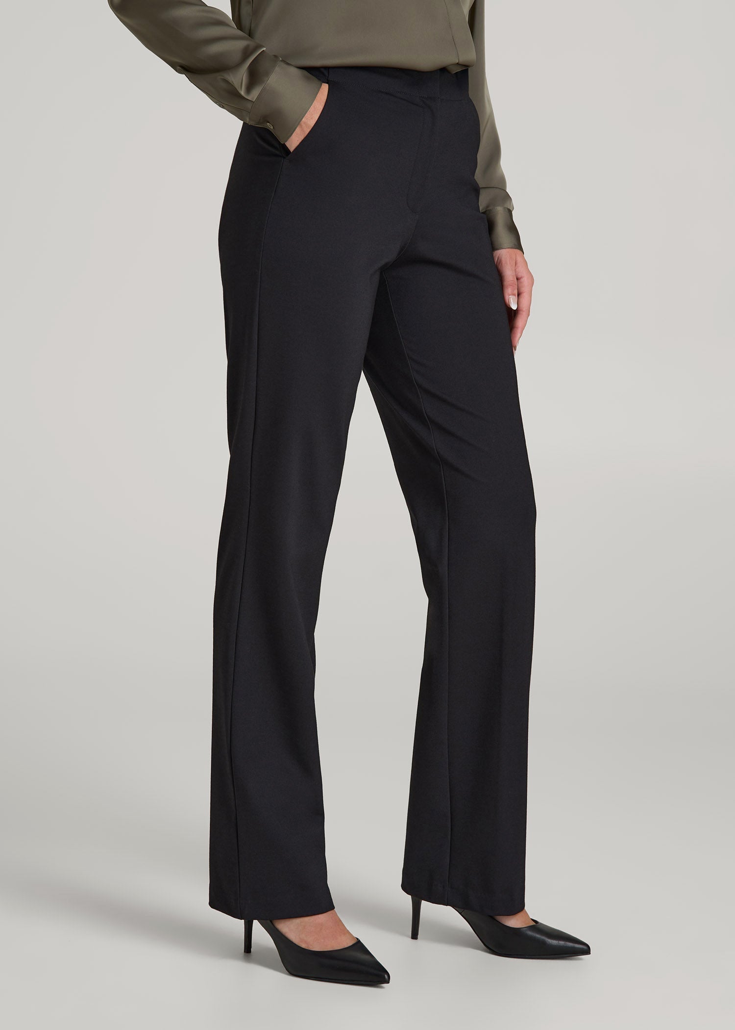 Freedom Flex Straight Leg Dress Pants for Tall Women in Black