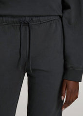 Garment Dyed Joggers for Tall Women in Washed Black