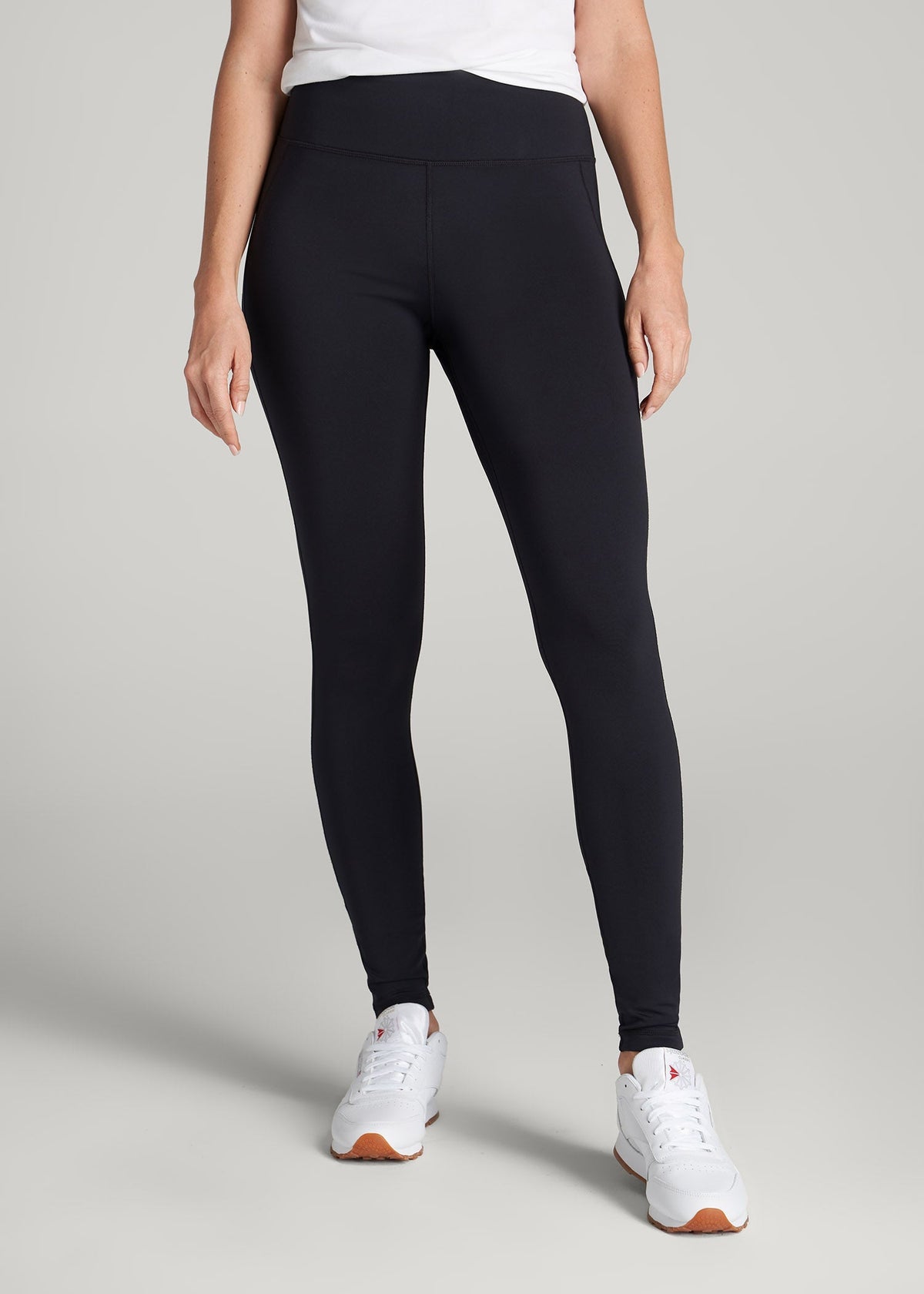 Fleece-Lined Leggings for Tall Women in Black