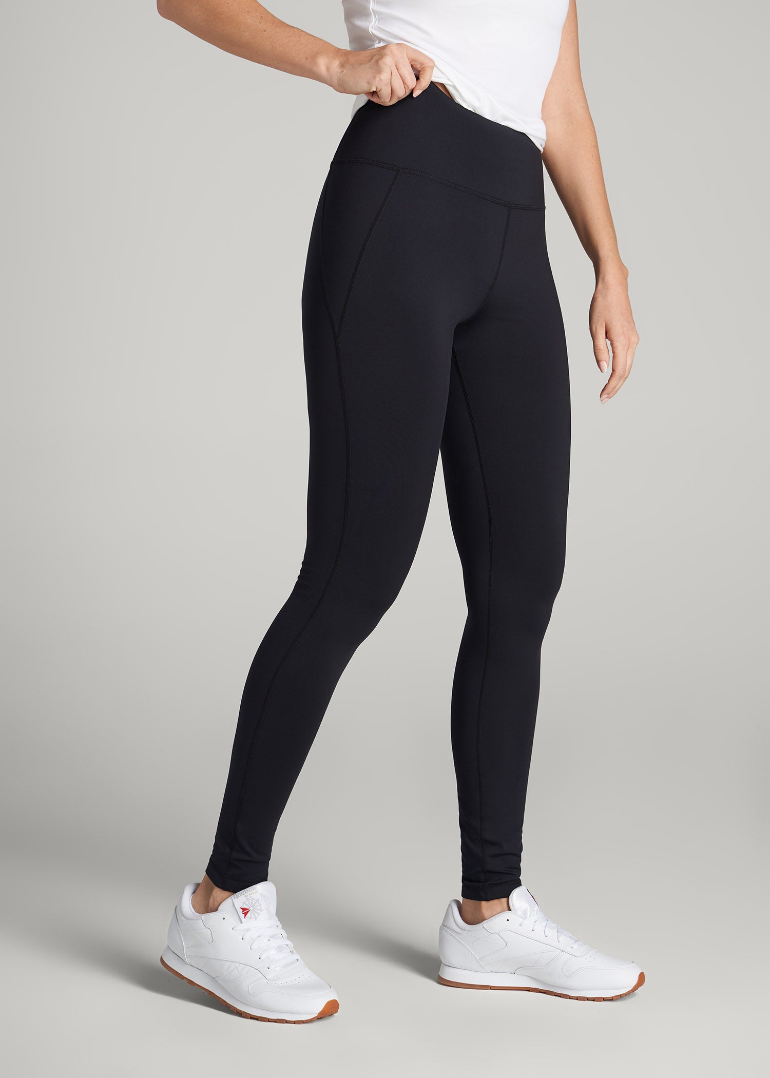 Fleece-Lined Leggings for Tall Women in Black