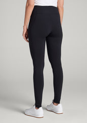 Fleece-Lined Leggings for Tall Women in Black
