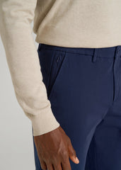 4 Way Stretch Commuter STRAIGHT Leg Chino Pants for Tall Men in Summer Blue