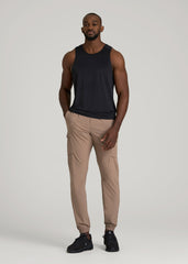 Featherweight Cargo Training Jogger for Tall Men in Dark Sand
