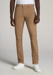 Carman TAPERED Fit Five Pocket Pants for Tall Men in Russet Brown