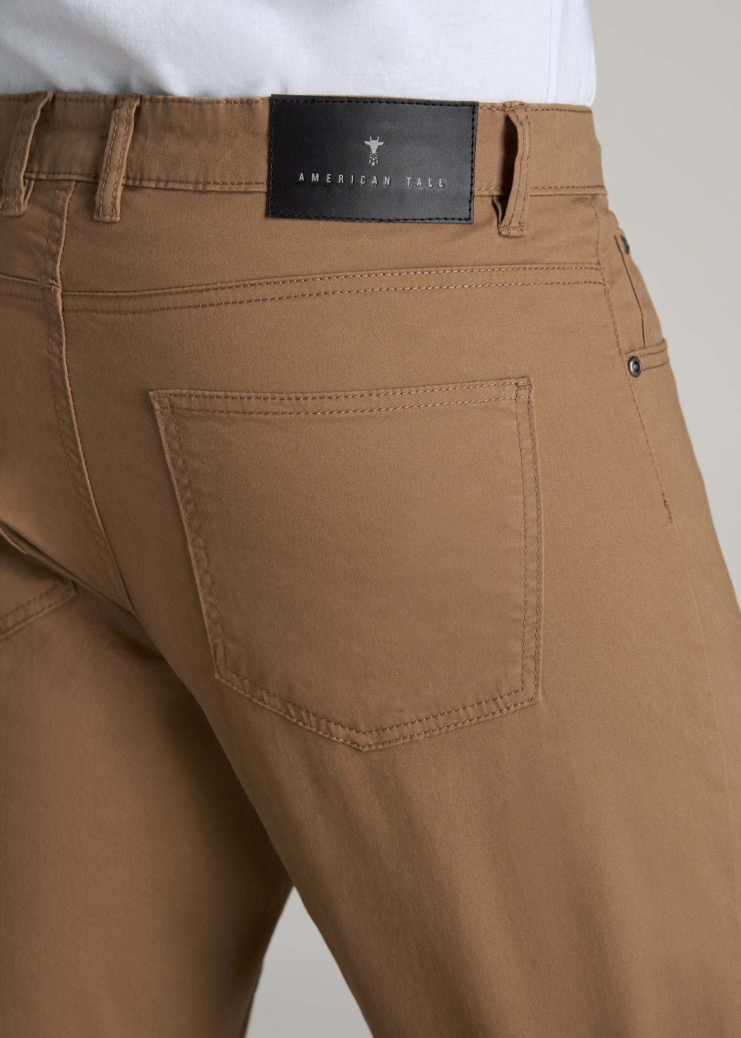 Carman TAPERED Fit Five Pocket Pants for Tall Men in Russet Brown