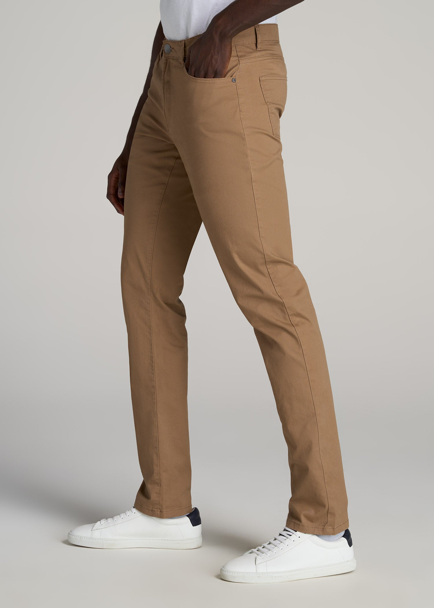 Carman TAPERED Fit Five Pocket Pants for Tall Men in Russet Brown
