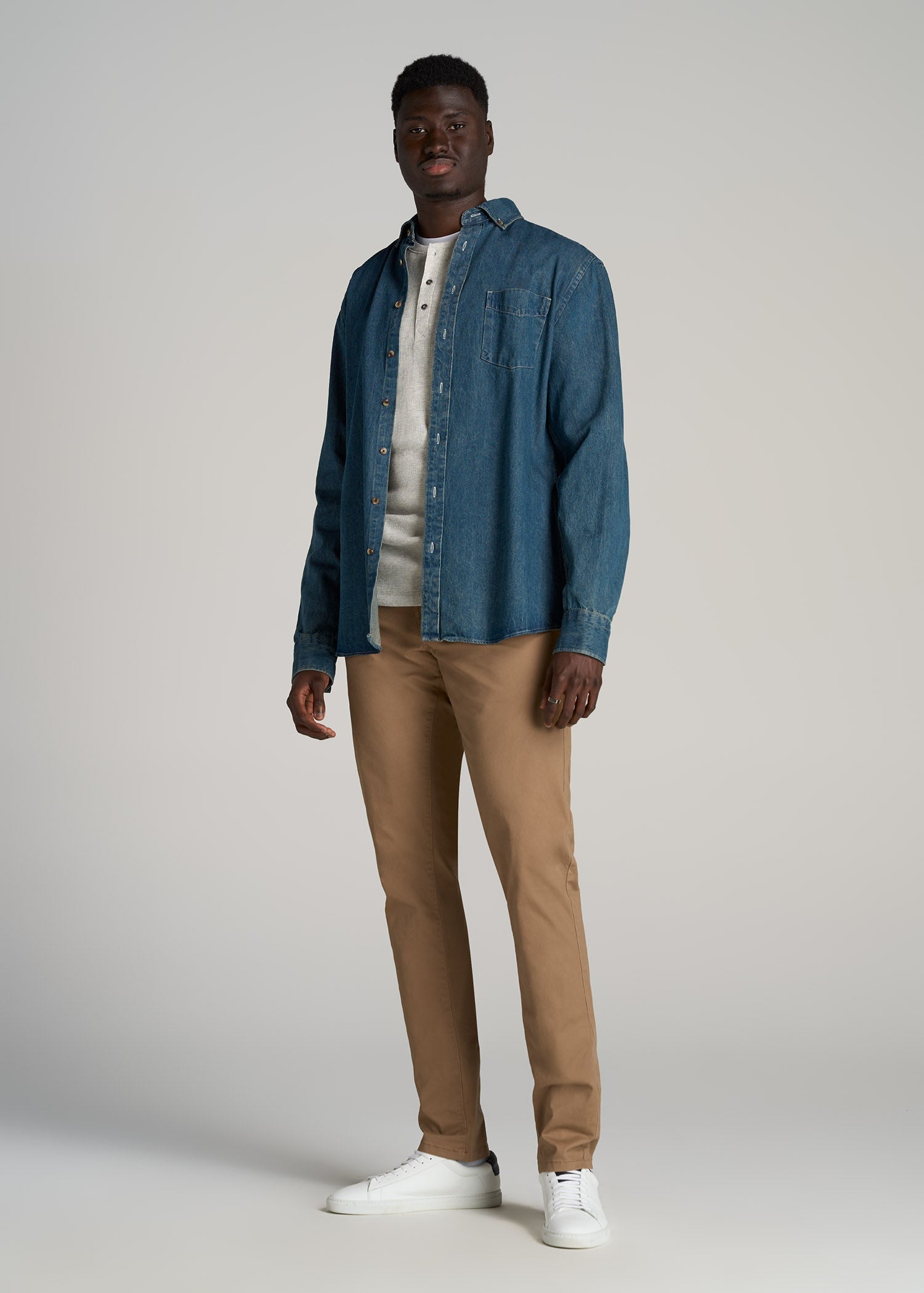 Carman TAPERED Fit Five Pocket Pants for Tall Men in Russet Brown