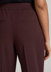 Flat Front Wide Leg Dress Pants for Tall Women in Oxblood