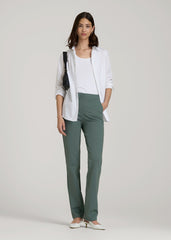 Freedom Flex Slim Straight Leg Dress Pants for Tall Women in Balsam Green
