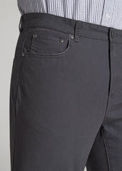Dylan Slim Fit Five-Pocket Pants For Tall Men in Iron Grey