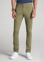 Carman TAPERED Fit Five Pocket Pants for Tall Men in Fatigue Green
