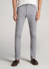 Carman TAPERED Fit Five Pocket Pants for Tall Men in Pebble Grey